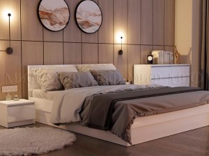 Модульная спальня Челси (Миф) Белый глянец
